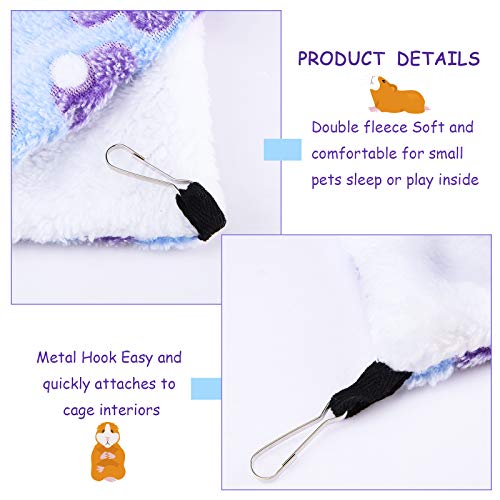 Boao 2 Pcs Guineas Pig Rat Hammock Guinea Pig Hamster Ferret Hanging Hammock Guinea Pigs Accessories for Small Animals Chinchilla Parrot Sugar Glider Ferret Squirrel(Purple, Coffee,Heart Pattern) - color: Purple, Coffee