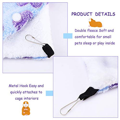 Boao 2 Pcs Guineas Pig Rat Hammock Guinea Pig Hamster Ferret Hanging Hammock Guinea Pigs Accessories for Small Animals Chinchilla Parrot Sugar Glider Ferret Squirrel(Purple, Coffee,Heart Pattern) - color: Purple, Coffee