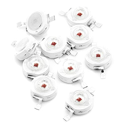 CHANZON 10 pcs High Power Led Chip on Board 3W Red | (400mA - 500mA / DC 2V - 2.4V / 3 Watt) Super Bright Intensity SMD COB Light Emitter Components Diode Bulb Bead DIY Lighting - color: E) Red
