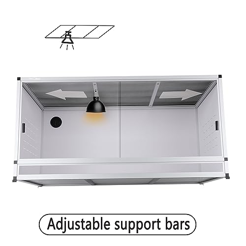 PVC Reptile Enclosure 76 Gallon ToxiRium Large Reptile Terrarium 44''x20''x20 Tank for Bearded Dragon Gecko Lizard Snake,Wide Breeding Lounge Vivarium Area with Sliding Doors Lock - size: 44x20x20'' - 76 Gallon - 1pc