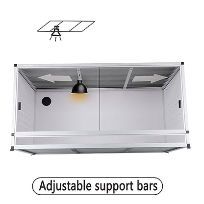 Reptile Terrarium 120 Gallon Large, PVC Enclosure Breeding Tank for Bearded Dragon Gecko Lizard Snake, Wide Breeding Lounge Vivarium Area with Ventilation, Suit for Juvenile to Adult Reptiles - size: 48x24x24'' - 120 Gallon - 1pc