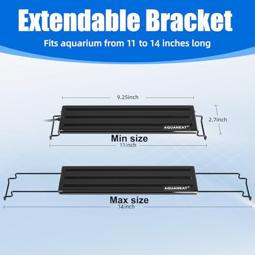 AQUANEAT LED Aquarium Light Full Spectrum 12 Inch Fish Tank Light Fresh Water - size: 11"-14"