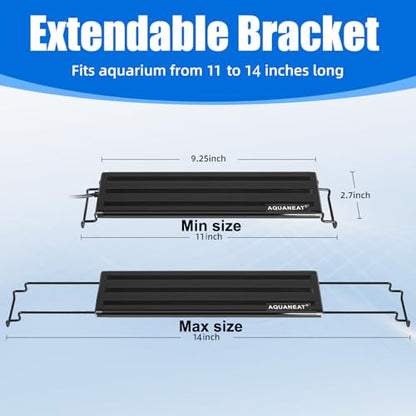 AQUANEAT LED Aquarium Light Full Spectrum 12 Inch Fish Tank Light Fresh Water - size: 11"-14"