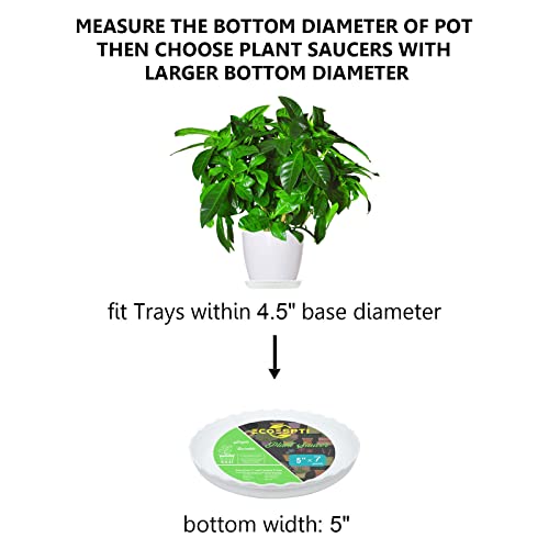 Plant Saucer, 7 Pack 5 Inch Durable Plastic Plant Tray, White Round Plant Pot Saucers, Drip Tray for Indoor and Outdoor Garden - color: White (5" x 7)