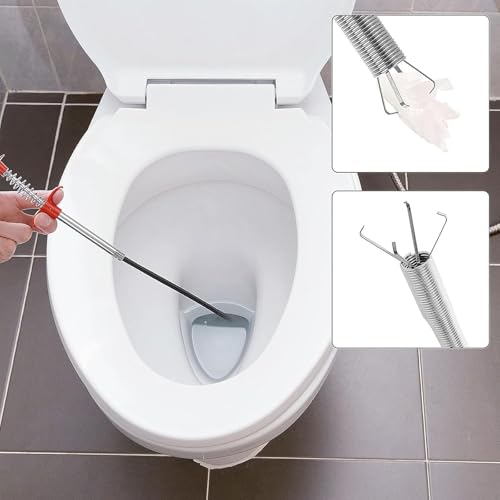 33 Inch Drain Snake Clog Remover Tool, Flexible Grabber Claw Pick Up Reacher Tool for Kitchen/Bathtub/Sewer/Toilet - style: 33 IN