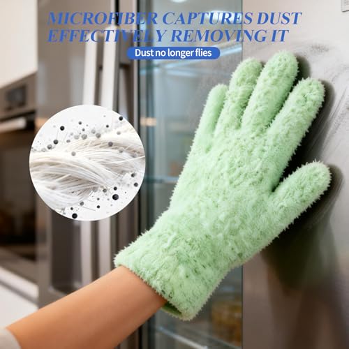 Microfiber Gloves,Microfiber Dusting Gloves for Plants and House Cleaning, Reusable Cleaning Gloves - color: Cyan