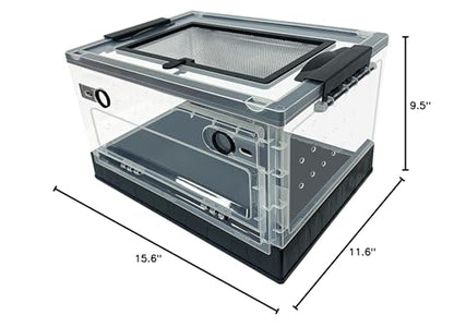 Hamster breeding House Reptile breeding Cages with Wheels (Small Size) - size: 15.6"L x 11.6"W x 9.5"H