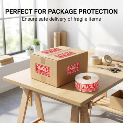 120Pcs Fragile Shipping Labels, Handle with Care Packing Stickers | 120Pcs high-visibility fragile labels mark delicate boxes, parcels, envelopes, moving cartons, mailers. - color: 120pcs- Fragile Stickers Handle