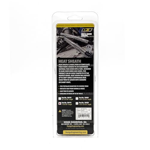 Design Engineering Heat Sheath Aluminized Sleeving – 1" I.D. x 3 ft | High-Temperature Heat & Abrasion Protection for Hoses, Lines & Wires | Reflects Up to 2000°F | Made in USA - size: 1" I.D.