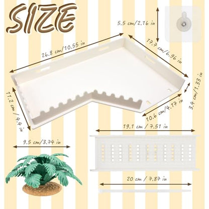 Hermit Crab L-Shaped Platform with Ladder Hermit Crab Climbing Toys, Habitat Tank Accessories, Reptile & Hamster Activity Platform (White) - color: White