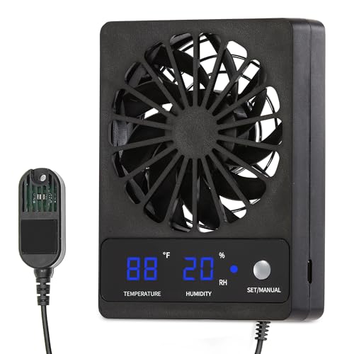 Reptile Fan,Humidity Fan,Dehumidifier for Rainforest Terrarium Vivarium, Improving Air Circulation for Amphibians, Reptiles, and Snakes