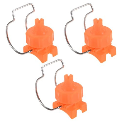 M METERXITY 3-Pack Flat Fan Spray Tips, 3.6mm Pore Plastic Spray Nozzle with Clip Adjustable Atomization Nozzle for 1-1/2" Hose, 0.71 Cubic Meters Per Hour [Orange, 65 Degree] - size: 3.6mm x 1-1/2"
