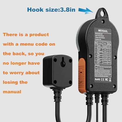 Temperature Controller, for Aquaculture or Plant Seedling, Pet Temperature Controller, Reptile Thermostat, with Overheat Protection and Dualensor Smart Protection - color: MS-60B
