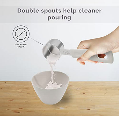 Measuring Cups and Measuring Spoons Set of 14 - Stainless Steel Measuring Cups and Spoons Set, Includes 1/8 Teaspoon Measuring Spoon, 1/8 Cup Measuring Cup, Leveler Dry (14, Charcoal) - color: Charcoal
