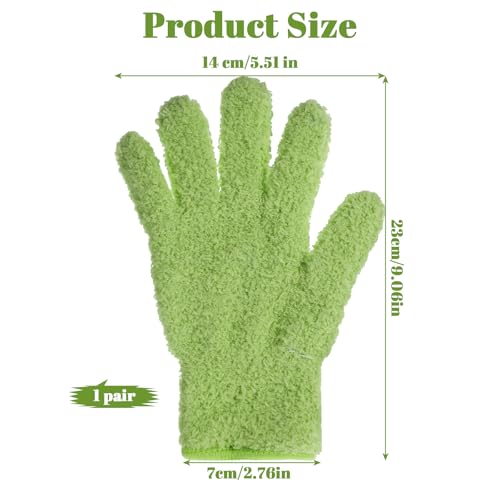 Microfiber Gloves, Dusting Gloves Microfiber Glove for Plants Mittens for houseplants Leaf Plant Care(Green)