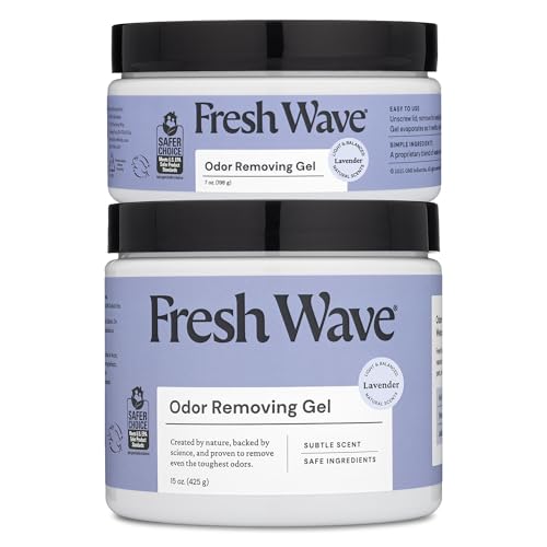 Fresh Wave Lavender Odor Eliminator Gel 2-Pack 15 oz & 7 oz Air Freshener | Plant-based formula. No parabens or harsh chemicals. EPA Safer Choice. Bathroom & closet odor absorber. Refillable. - size: 22 fl oz (Pack of 2: 15 fl oz & 7 fl oz)