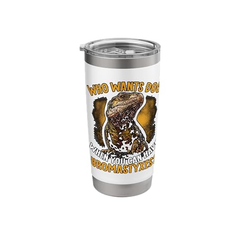 Uromastyx Lover Substrate Lizard Keeper Agame Desert Reptile Stainless Steel Insulated Tumbler - color: White