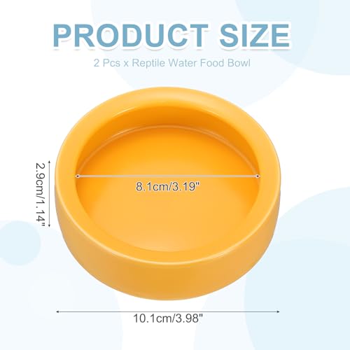 Reptile Food Bowl, Worm Water Dish Ceramic Pet Bowl Food Dish Anti Escape Feeder Small (4 in, Clay, 2 Pack), Intended for Gecko/Scaled Pet/Amphibians/Spiders/Small Mammals - color: Clay, size: 4 In