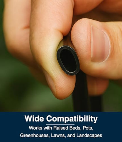 DBR Tech® 1/4 Drip Irrigation Tubing, 200 Feet, Flexible PVC Plastic Drip Irrigation Hose for Gardening, Misting, Hydroponics and DIY Landscape Garden Projects, Blank Distribution (200ft, Black) - color: Black, size: 200ft
