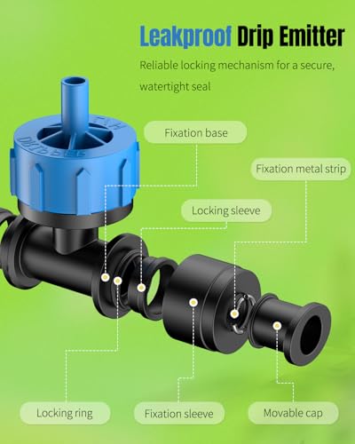 Pawfly Push-to-Fit Drip Irrigation Emitters 1 GPH Pressure Compensating Drippers with Constant Water Flow Irrigation Drippers Drip Emitters Drip Irrigation System Parts for 1/4 Inch Tubing, 30 Pcs - size: 30PCS 1 GPH Irrigation Drippers