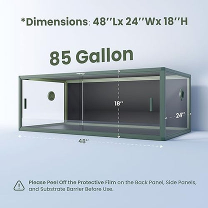 85 Gallon Reptile Tank with 48" Spacer Cabinet, Only for Phailozoo 85/120 Gallon Reptile Enclosure, Reptile & Amphibian Enclosure Terrarium Stand, 48"x 24" x 10"