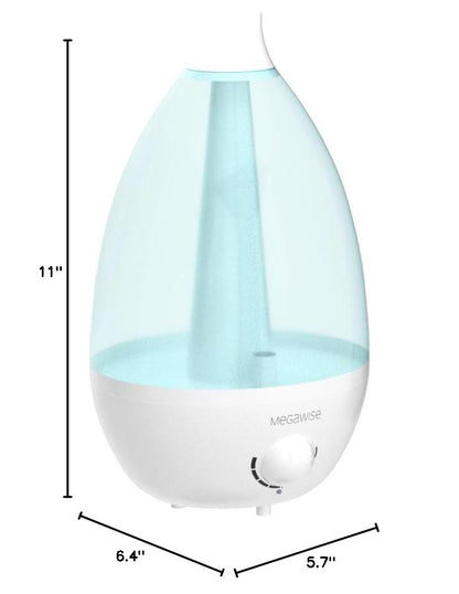 MegaWise Ultrasonic Cool Mist Humidifier SK7620 - 1.5L Capacity, Whisper-Quiet Operation, Adjustable Mist Output, Auto Shut-Off - Ideal for Home, Office, Baby Room, and Bedroom - size: 1.5 L