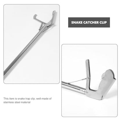 BESPORTBLE Snake Capture Hook Garbage Collector Snake Tong Crab Tools Snake Clips Reptile Tweezers Snake Pole Grabber and Catcher Grabber Tool to Feed Lizard Elder Stainless Steel