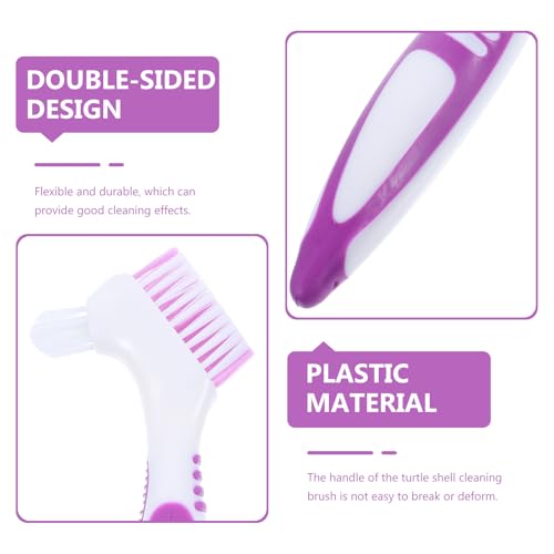 Turtle Shell Cleaning Brush Double-Sided Aquatic Tortoise Shell Mud Remover Portable Purple Brush for Turtle Care and Reptile Tank Maintenance