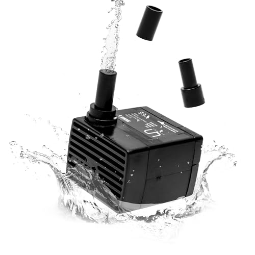 UNS Sigma Water Pump - USB 5W 79GPH 300L/HR IPX8 Small Power Head - Adjustable Submersible Water Pump for Freshwater & Saltwater Aquarium, Pond, Fountain, Pet Waterbowl - Sigma 5 (3/8, 1/2") - size: 5W