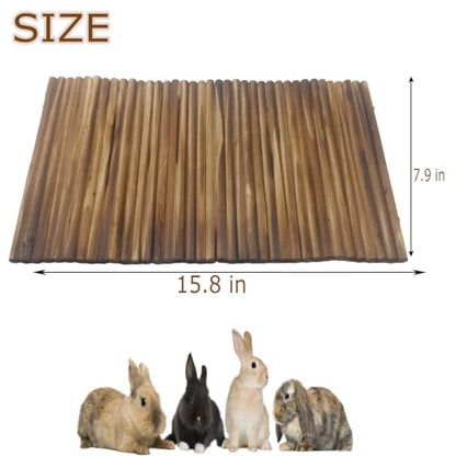 kathson Guinea Pig Wooden Bridge Ladder（15.8 x 7.9 in）, Wooden Flexible Hideout - Extra Large Wooden Rabbit Climbing Tunnel Hideaway for Bunny Guinea Pig Chinchillas Hedgehogs and Other Rodents - size: XL-Smooth(15.8 x 7.9 inches)