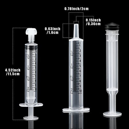 10 Pack Plastic Syringe Liquid Measuring Syringes Without Needle for Epoxy Resin, Craft, Scientific Labs, Feeding Pets Animals, Oil or Glue Applicator (10 ML) - size: 10 ML