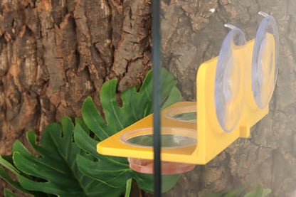Crested Gecko Feeding Ledge with 10PCS Gecko Food Water Dish - color: Yellow