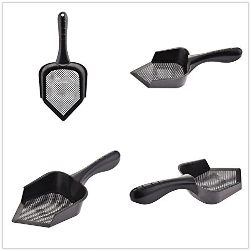 Cat Scooper Fine Sand Sifter Kitty Litter Scoop Sifter Kitty Litter Shovel Pointed End Cat Litter Scoop Pet Reptile Terrarium Bedding Litter Cleaner Corner Scoop Pet Poop Net Shovel Kit - color: Hole: 3.0mm
