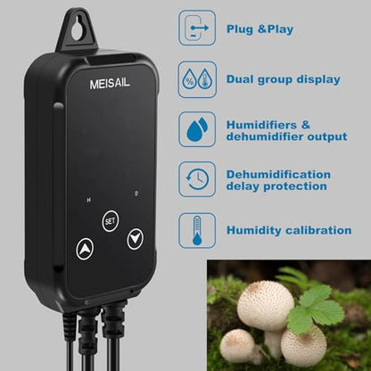 Humidity Controller Greenhouse Shiitake Mushrooms Humidifying dehumidifier humhumidistat controlleridity Humidity Switch Controller for Grow Ten thygrometer humidistat Controller