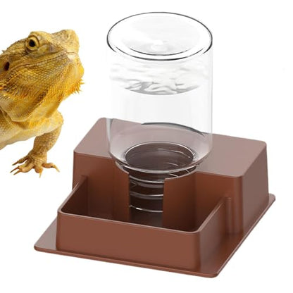 Reptile Water Dispenser Automatic Reptile Feeding Tray | Lizard Water Feeding Bowl for Gecko Lizard Bearded Dragon Home Indoor Garden Yard Backyard Tank Aquarium - size: L