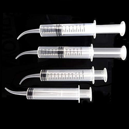 Honbay 6PCS Plastic Pet Feeding Syringe with Measurement for Birds Dogs Cats (Curved Tip)