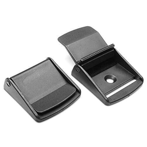 CooBigo 5pcs Webbing Cam Buckles Plastic Black Toggle Clip Backpack Straps - color: 2 Inch