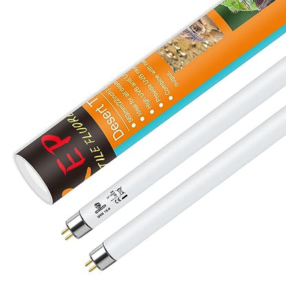 T5 UVB Reptile Light 24W 10.0,UVA UVB Light Bulb for Reptiles,2 Pack Reptile UVB Lamp Tube for Bearded Dragon - size: 2 pack T5 Tube-24W 10.0