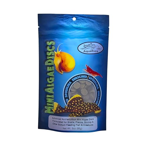 Mini Algae Discs - Sinking Diet for Snails, Shrimp & Bottom Feeding Fish (3 oz (85g))