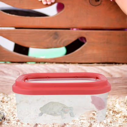 Cabilock Plastic Turtle Tank Starter Kit with Spacious Abs Habitat and Basking Platform for Turtles and Small Reptiles for Home Use