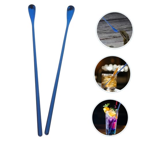 Happyyami 2pcs Reptile Feeding Spoon Lizard Food Scoop Pet Food Spoon for Bearded Dragon Gecko Snake - color: Blue