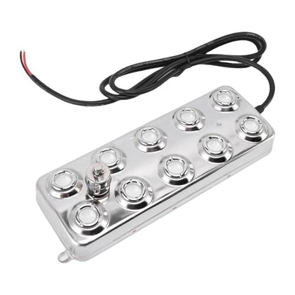 Ultrasonic Mist Maker 304 Stainless Steel Ultrasonic Fogger 10 Head 350W 7L H with IP67 Power Supply for Greenhouse Terrarium Pond Fountain Halloween Cauldron