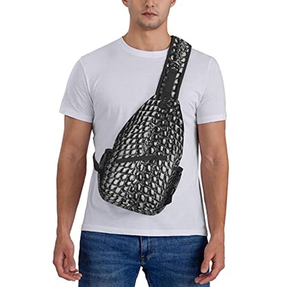 Snake Skin Sling Bag Animal Crossbody Chest Daypack Casual Backpack Women Shoulder Bag For Travel Picnic - color: Snake 01
