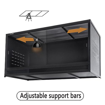 Reptile Enclosure Stand Bundle: Elevate Your Habitat - Includes Stand and Extra Enclosure for a Complete Elevated Setup 48 inches Width(Black) - color: Black, size: L-48''-Stand with enclosure