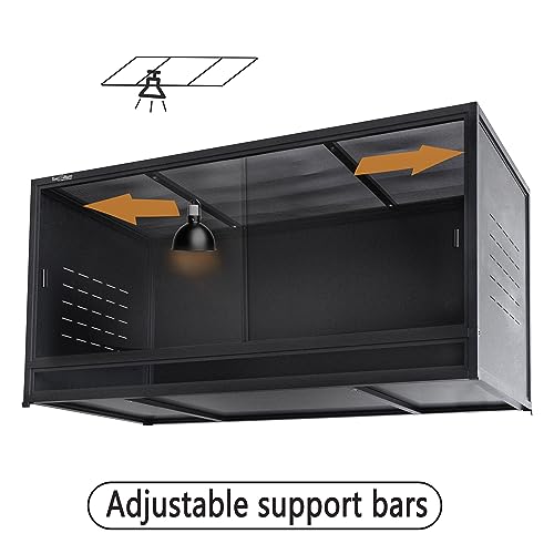Reptile Enclosure Stand Bundle: Elevate Your Habitat - Includes Stand and Extra Enclosure for a Complete Elevated Setup 48 inches Width(Black) - color: Black, size: L-48''-Stand with enclosure