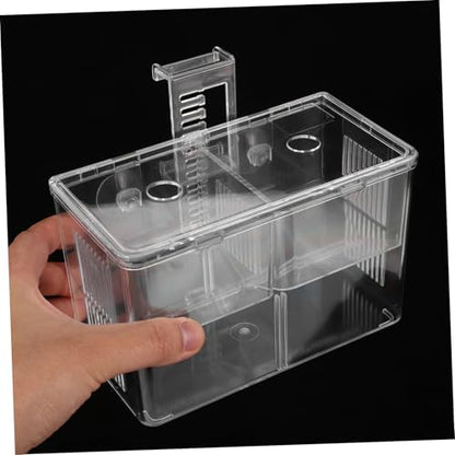 Abaodam Transparent Acrylic Fish Incubator Box with Hook Fish Isolation Case for Aquarium Breeding Easy to Clean Shrimp and Reptile Nursery Divider Safe Hatching Tank