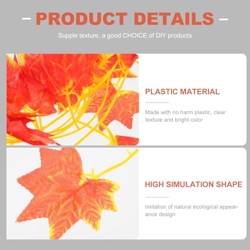 Amosfun Artificial Reptile Plants Vine Decor for Gecko Tank Terrarium Landscape Vine Fake Leaves Reptile Box Supply for Habitat Decoration