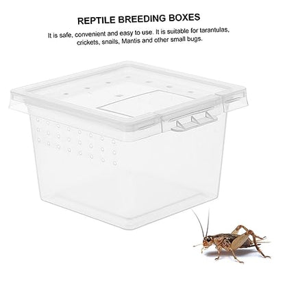 Mikikit 20PCS Reptile Breeding Box for Tarantula Lizard Gecko Scorpion and Insect Sturdy Plastic Feeding Container Ventilation for Small Reptiles and Pets