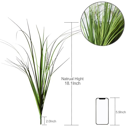 VANTREE 16PCS Fake Tall Grass Plant，UV Resistant Artificial Greenery Stems | Lifelike Artificial Onion Grass,Faux Shrubs Plants for Indoor Outdoor Patio Pots,Porch,Garden Beds,Window Boxes Vase Decor