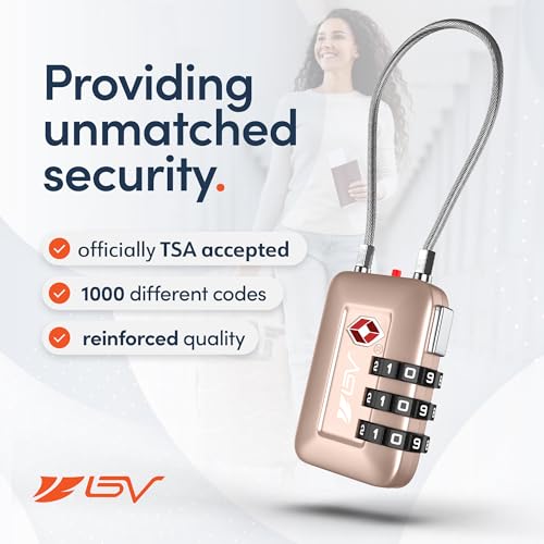 TSA Accepted Luggage Travel Lock, Set-Your-Own Combination Lock for School Gym Locker, Luggage Suitcase Baggage Locks, Filing Cabinets, Toolbox, Case (Titanium, 1 Pack) - color: Titanium 1-Pack